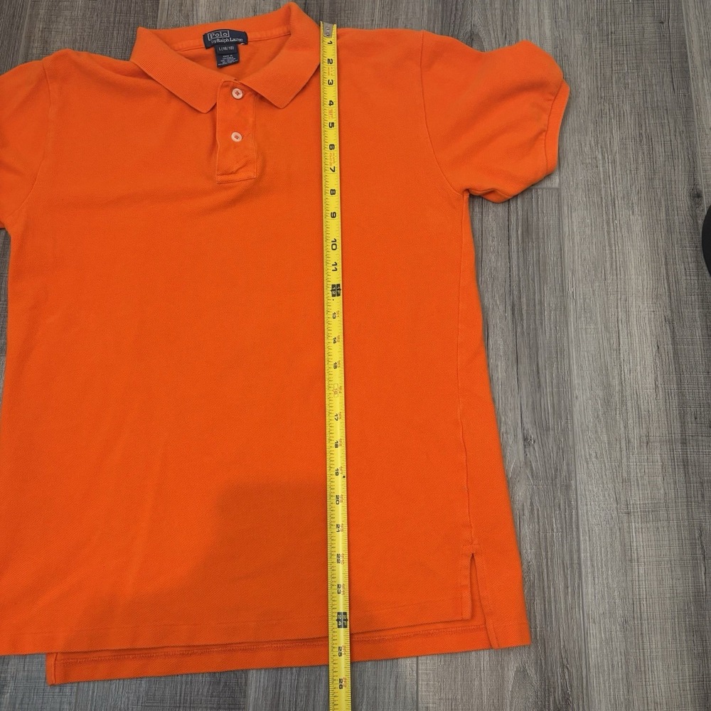Polo Ralph Lauren Kids Youth Boys Polo Shirt Orange‎ Size L 16/18 Green Pony - Picture 7 of 8